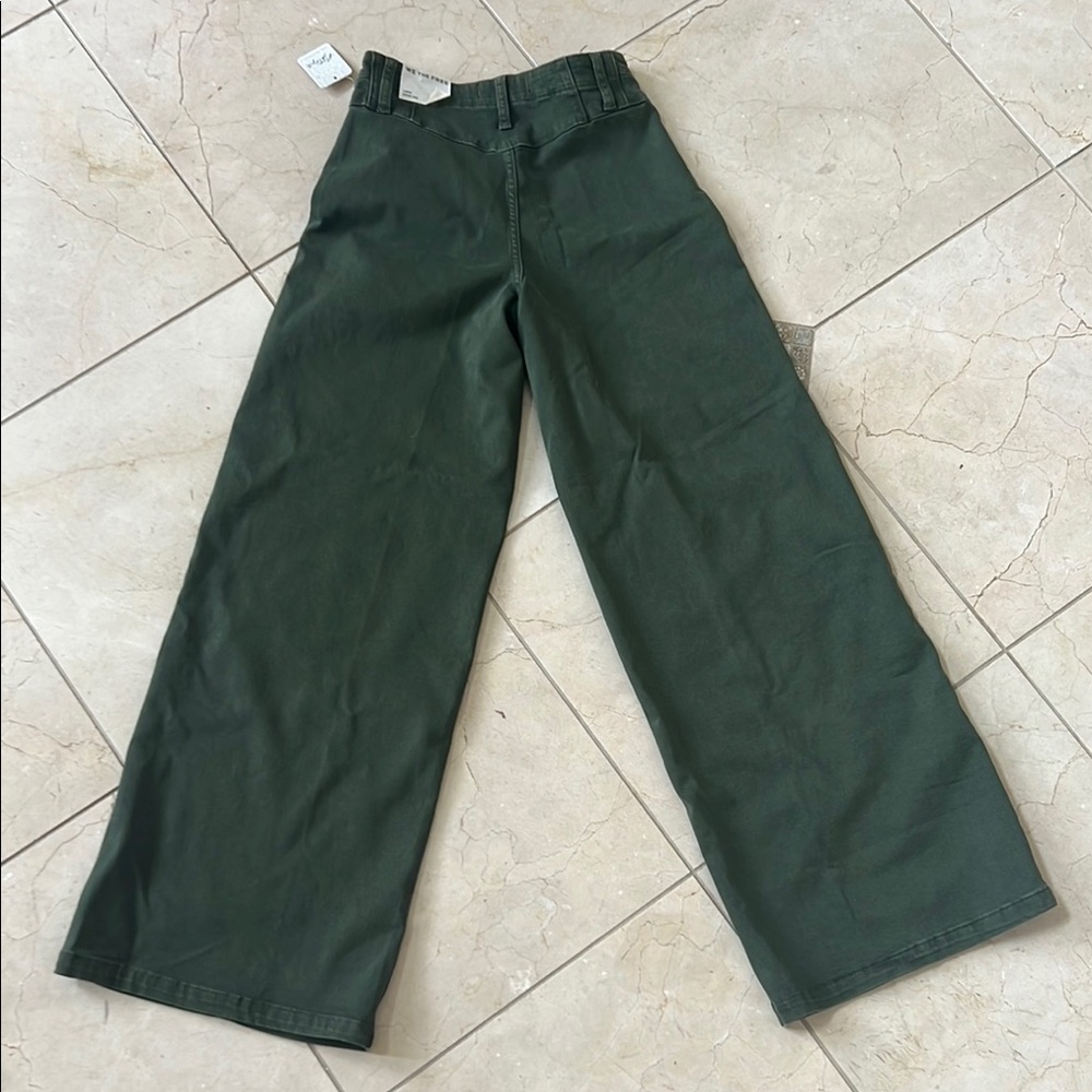 Free People Wide Leg Pants - Dark Green